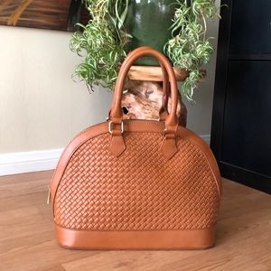 Charming Charlie Basketweave Satchel